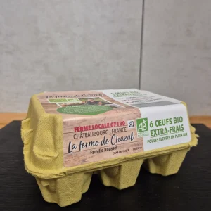 Boîte de 6 œufs bio extra frais