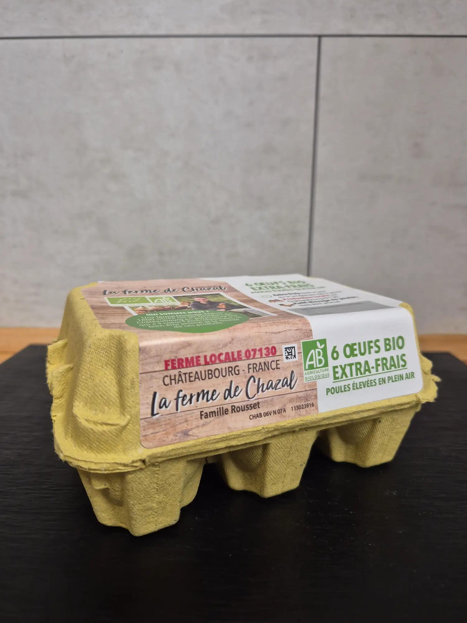 Boîte de 6 œufs bio extra frais